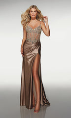 Alyce Prom Dress 62154 - Mocha