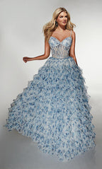 Alyce Prom Dress 62182 - Blue-White Rose