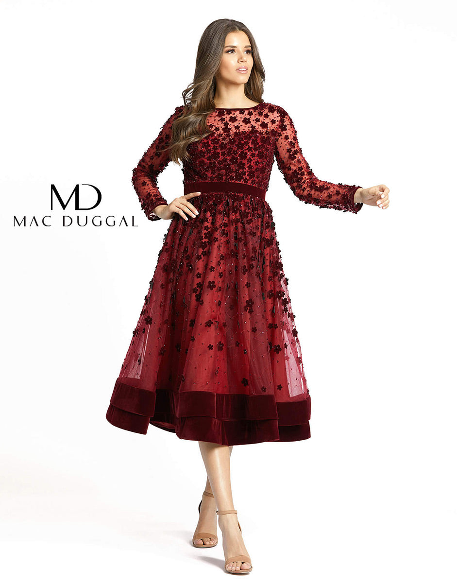 Cocktail by Mac Duggal Dress 67007 - Burgundy