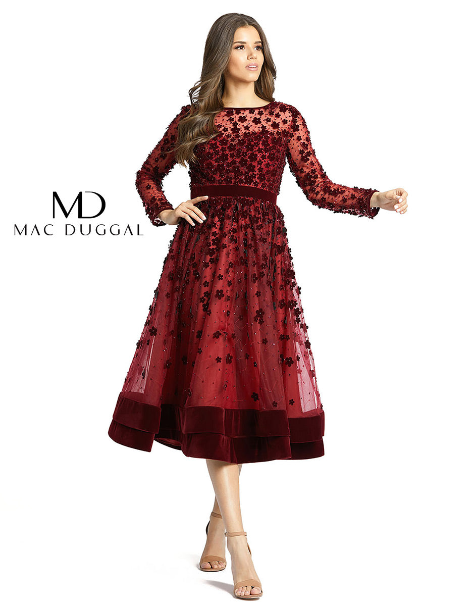 Cocktail by Mac Duggal Dress 67007 - Burgundy