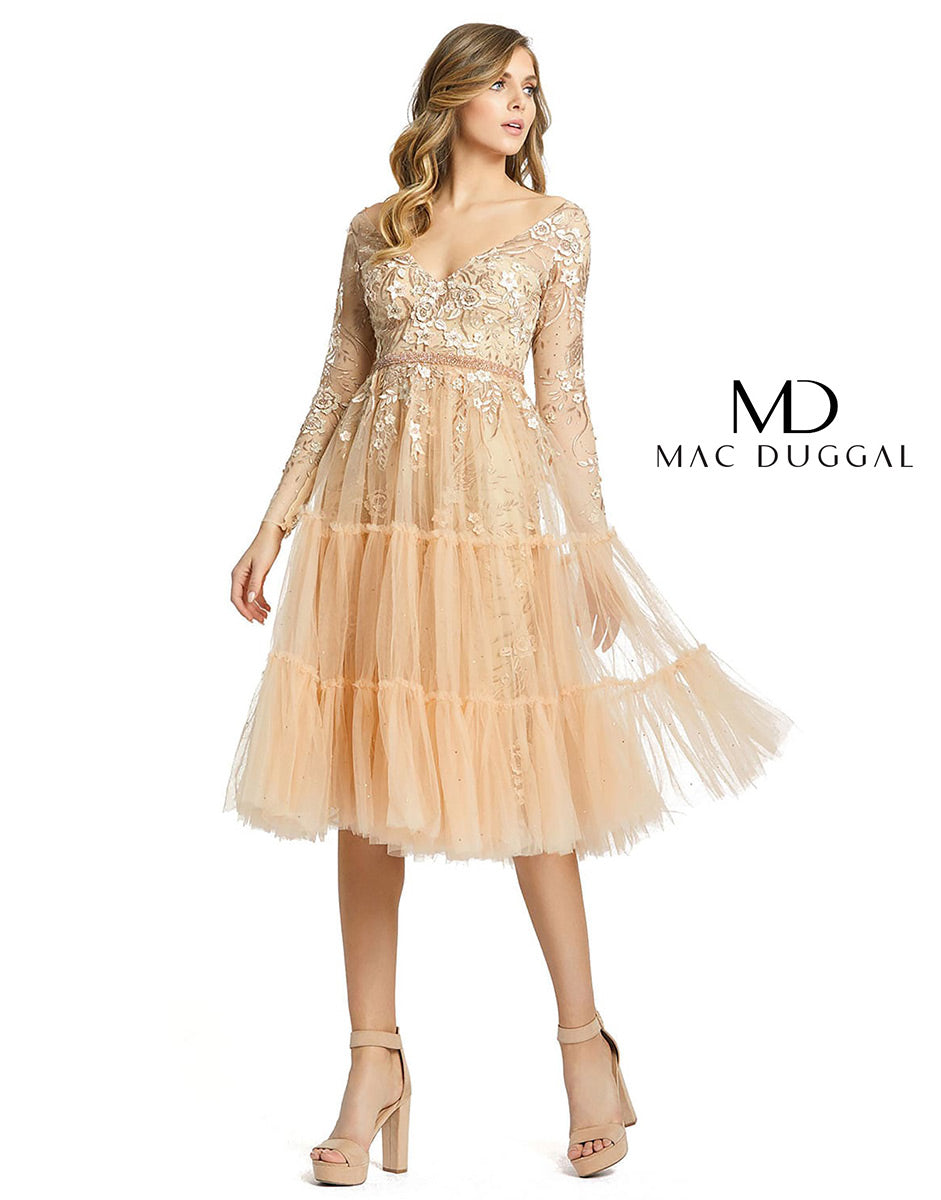 Cocktail by Mac Duggal Dress 67547 - Champagne