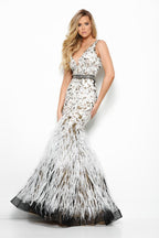 Jasz Couture Dress 7003 - Black/White