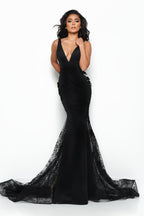 Jasz Couture Dress 7005 - Black/Nude