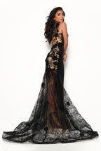 Jasz Couture Dress 7005 - Black/Nude