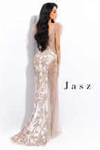 Jasz Couture Dress 7226 - White/Rose Gold