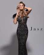Jasz Couture Dress 7226 - Black/Gunmetal