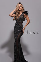 Jasz Couture Dress 7226 - Black/Gunmetal