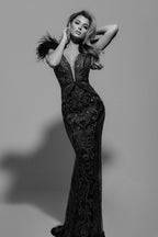 Jasz Couture Dress 7226 - Black/Gunmetal