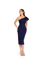 Nicole Bakti Dress 7264 - Navy/Chartruese