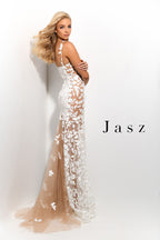 Jasz Couture Dress 7351 - White/Nude