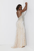 Jasz Couture Dress 7366 - Nude/White