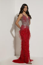 Jasz Couture Dress 7366 - Nude/White