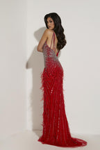 Jasz Couture Dress 7366 - Nude/White