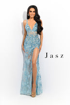 Jasz Couture Dress 7367 - Sky Blue