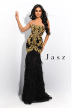 Jasz Couture Dress 7396 - Black/Gold