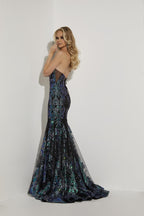 Jasz Couture Dress 7403 - Black/Multi