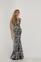 Jasz Couture Dress 7414 - Nude/Black