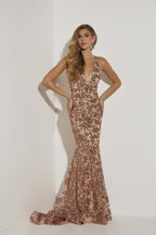 Jasz Couture Dress 7414 - Nude/Copper