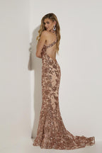 Jasz Couture Dress 7414 - Nude/Copper