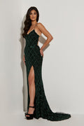 Jasz Couture Dress 7419 - Black/Emerald