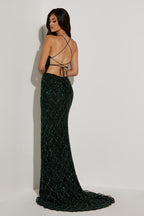 Jasz Couture Dress 7419 - Black/Emerald