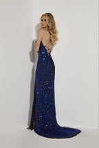 Jasz Couture Dress 7431 - Black/Royal