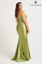 Faviana Plus Sizes Dress 9563 - Sage
