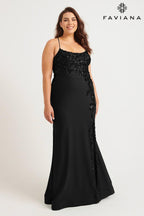 Faviana Plus Sizes Dress 9570 - Black