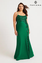 Faviana Plus Sizes Dress 9570 - Dark Emerald