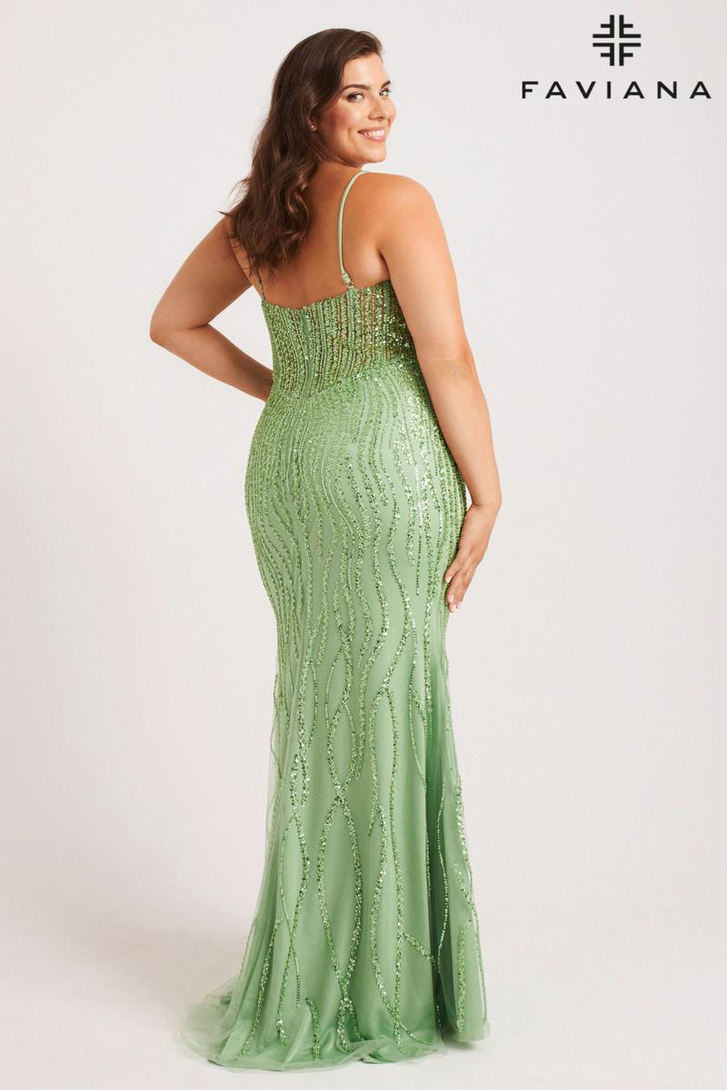 Faviana Plus Sizes Dress 9572 - Sage