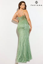 Faviana Plus Sizes Dress 9572 - Sage