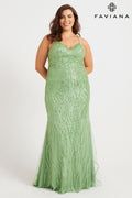 Faviana Plus Sizes Dress 9572 - Sage