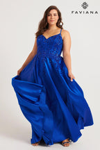 Faviana Plus Sizes Dress 9575 - Royal