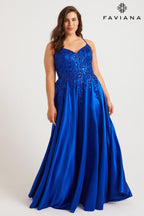Faviana Plus Sizes Dress 9575 - Royal