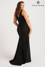 Faviana Plus Sizes Dress 9584 - Black