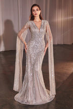 Ladivine Dress CD0239 - Silver-Nude