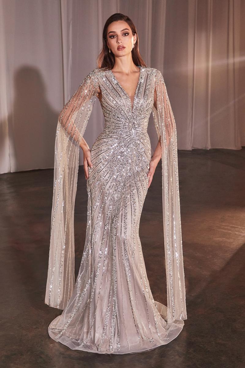 Ladivine Dress CD0239 - Silver-Nude