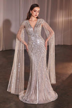 Ladivine Dress CD0239 - Silver-Nude
