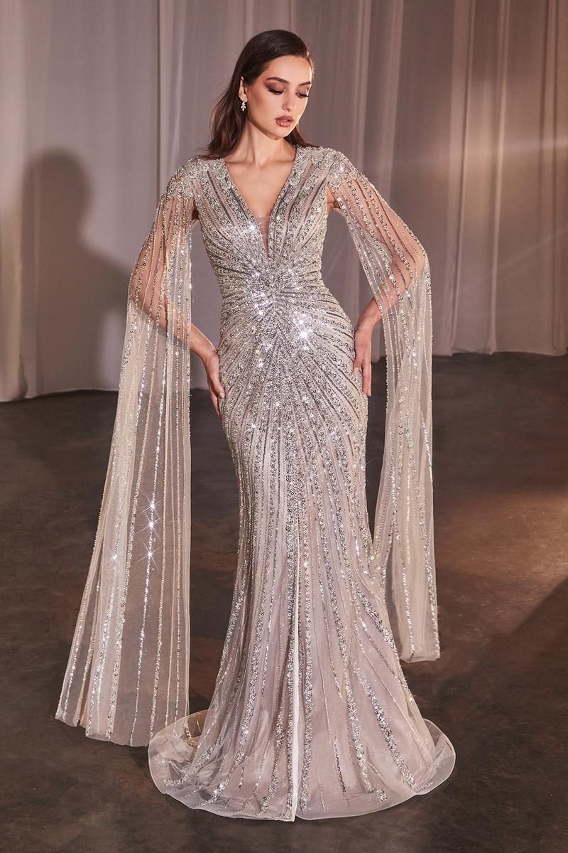 Ladivine Dress CD0239 - Silver-Nude