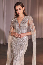 Ladivine Dress CD0239 - Silver-nude