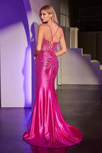 Ladivine Dress CDS527 - Fuchsia