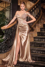 Ladivine Dress CDS532 - Mocha Gold