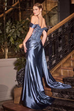 Ladivine Dress CDS532 - Smoky Blue