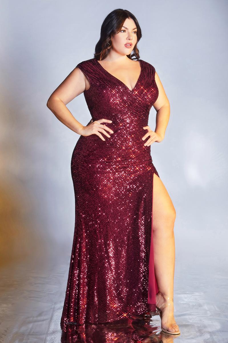Ladivine Dress CH198 - Burgundy