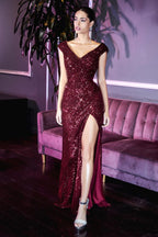 Ladivine Dress CH198 - Burgundy
