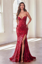 Ladivine Dress CM334 - Red