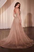 Ladivine Dress CZ0028 - Silver-nude