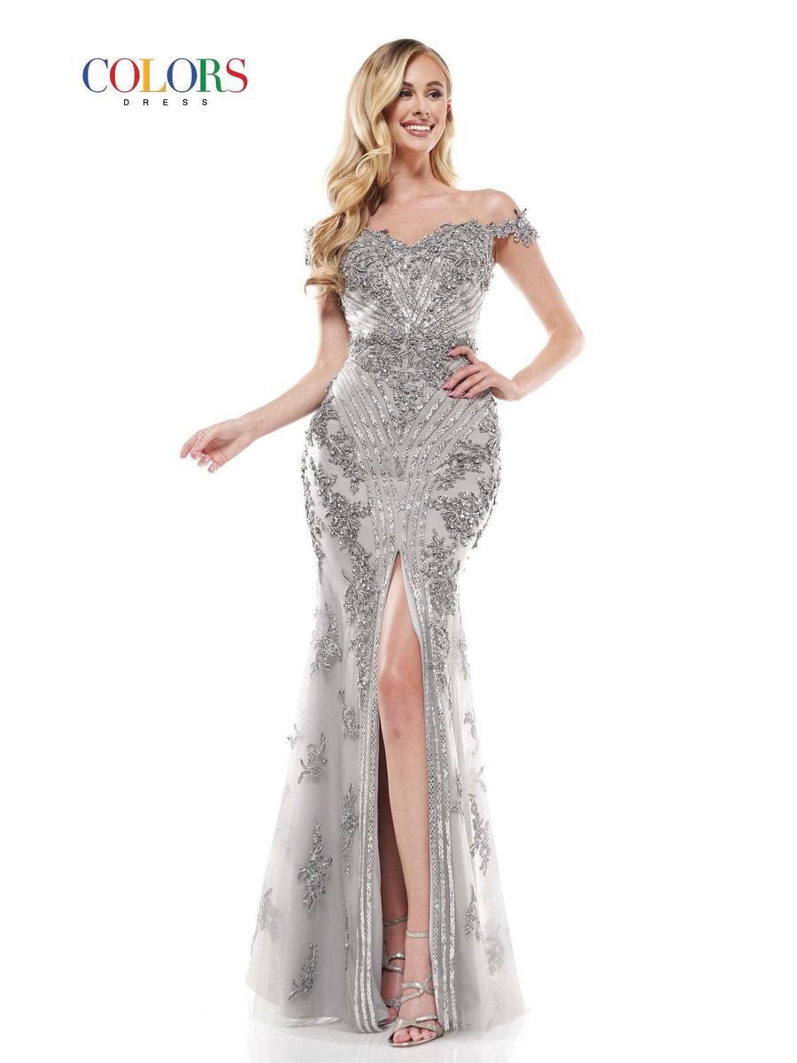 Colors Dress Dress J131 - Silver