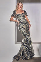 Ladivine Dress J833 - Black-gold