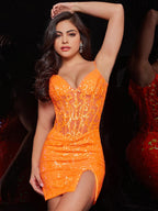 Jovani Short Dresses 26177 - Neonorange